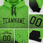 Custom Stitched Neon Green Black Fade Fashion Sports Pullover Sweatshirt Hoodie detail