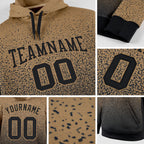 Custom Stitched Old Gold Black Fade Fashion Sports Pullover Sweatshirt Hoodie detail