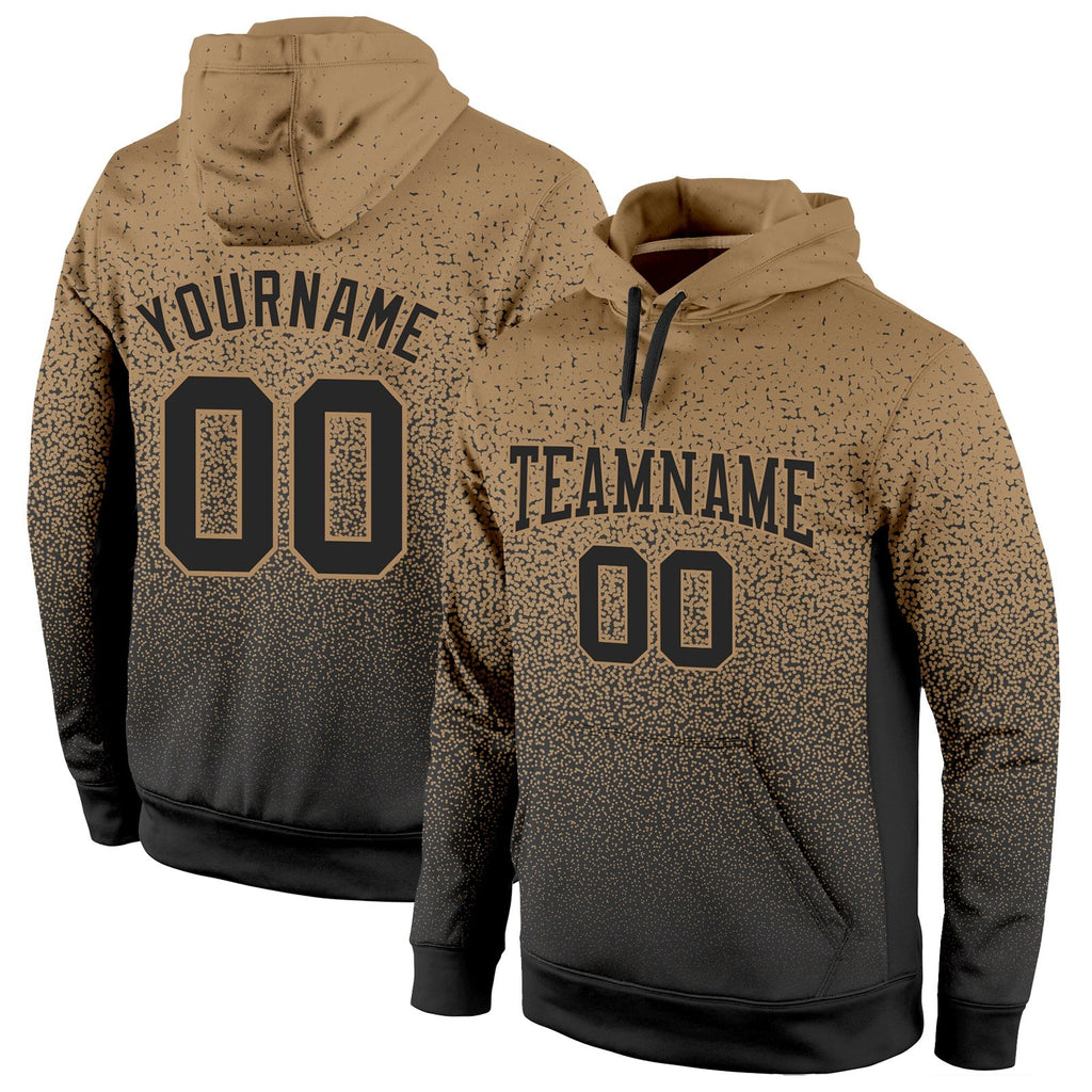 Custom Stitched Old Gold Black Fade Fashion Sports Pullover Sweatshirt Hoodie photo 1