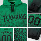 Custom Stitched Kelly Green Black Fade Fashion Sports Pullover Sweatshirt Hoodie detail