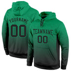 Custom Stitched Kelly Green Black Fade Fashion Sports Pullover Sweatshirt Hoodie photo 1