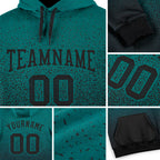 Custom Stitched Aqua Black Fade Fashion Sports Pullover Sweatshirt Hoodie detail
