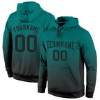 Custom Stitched Aqua Black Fade Fashion Sports Pullover Sweatshirt Hoodie photo 1