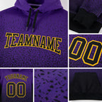 Custom Stitched Purple Black-Gold Fade Fashion Sports Pullover Sweatshirt Hoodie detail