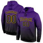 Custom Stitched Purple Black-Gold Fade Fashion Sports Pullover Sweatshirt Hoodie photo 1