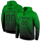 Custom Stitched Grass Green Black Fade Fashion Sports Pullover Sweatshirt Hoodie photo 1