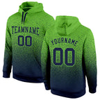 Custom Stitched Neon Green Navy Fade Fashion Sports Pullover Sweatshirt Hoodie