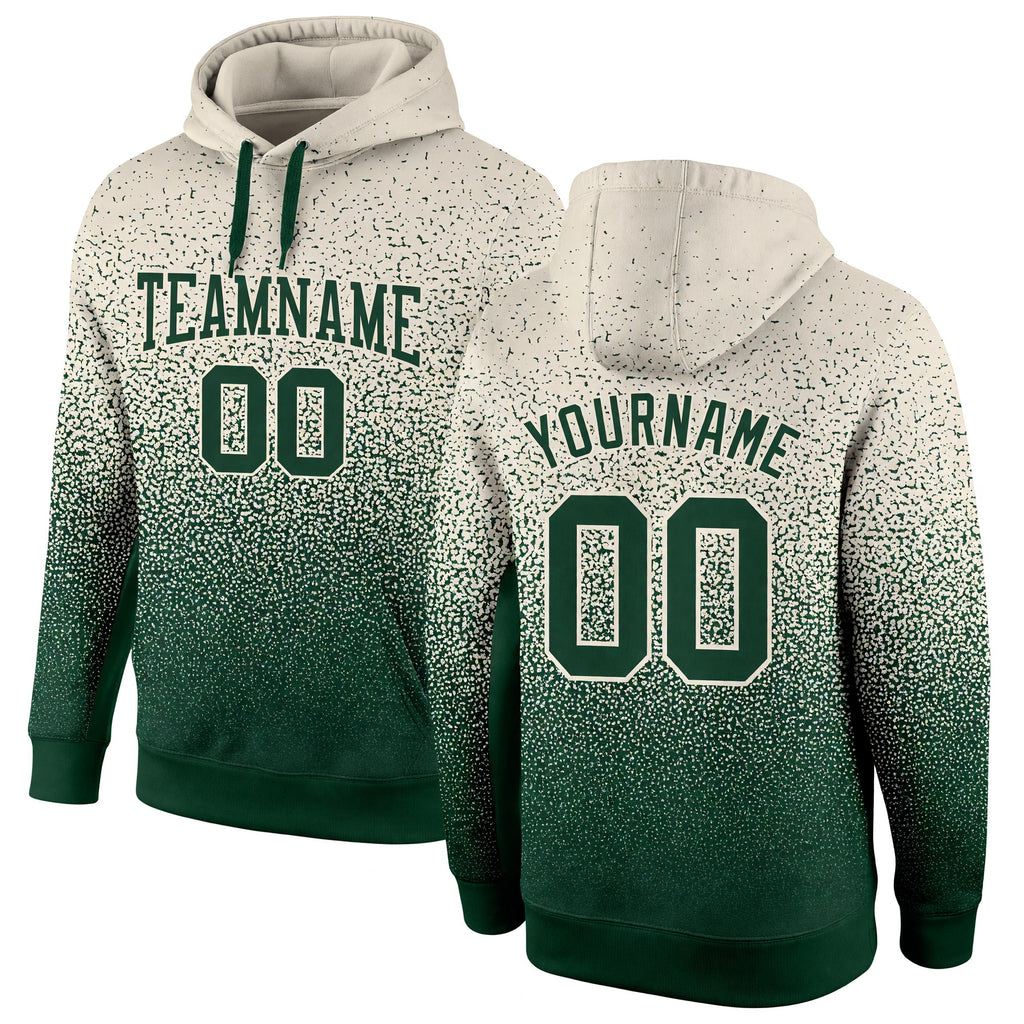 Custom Stitched Cream Green Fade Fashion Sports Pullover Sweatshirt Hoodie