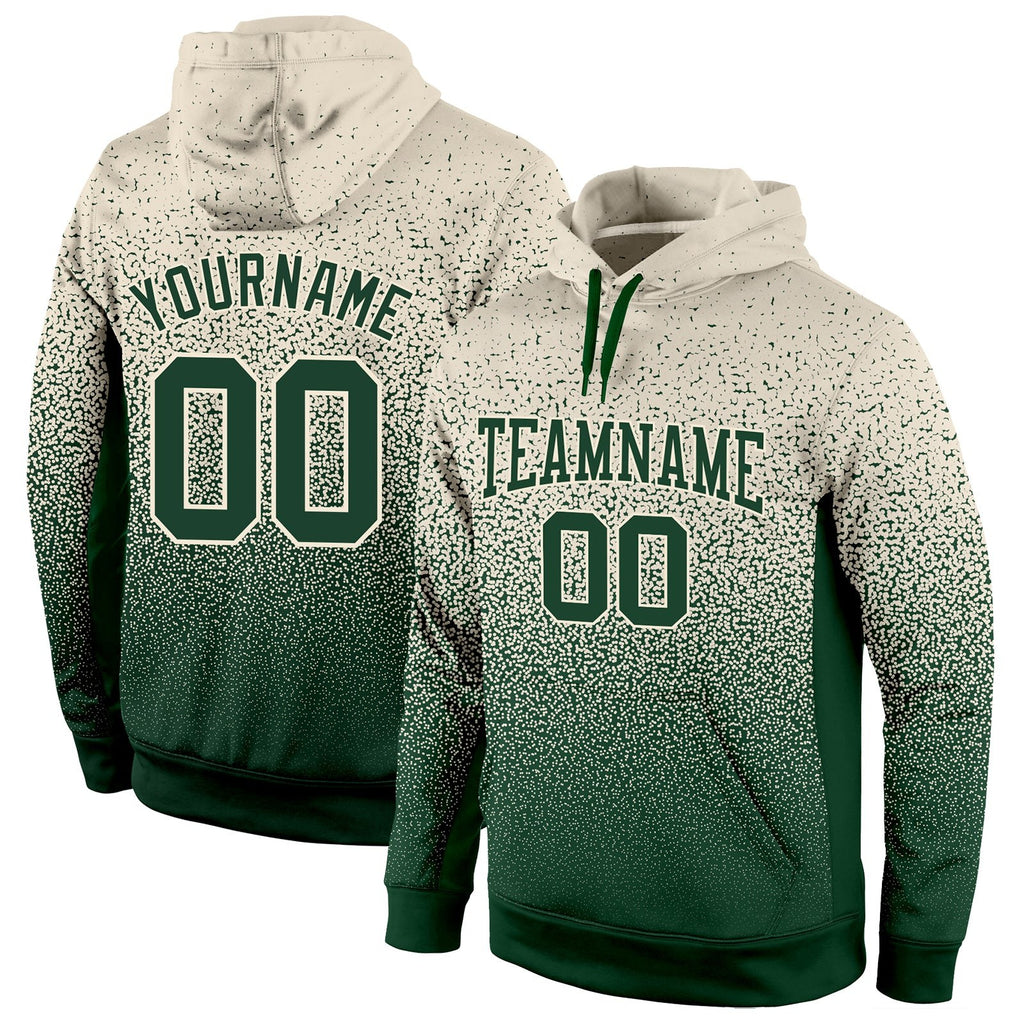 Custom Stitched Cream Green Fade Fashion Sports Pullover Sweatshirt Hoodie photo 1