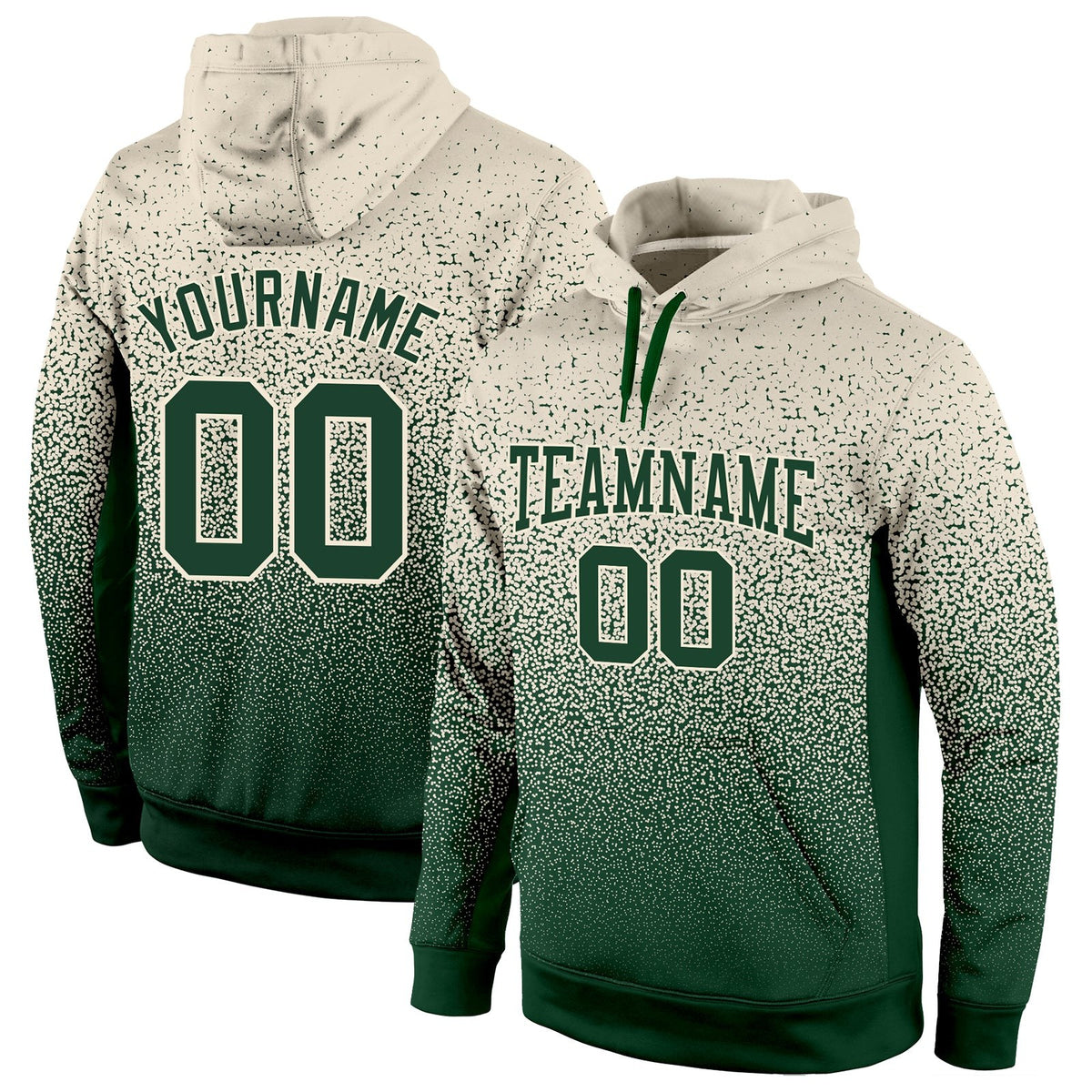Custom Stitched Cream Green Fade Fashion Sports Pullover Sweatshirt Hoodie photo 1