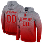 Custom Stitched Gray Red Fade Fashion Sports Pullover Sweatshirt Hoodie photo 1