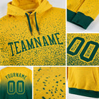 Custom Stitched Gold Kelly Green Fade Fashion Sports Pullover Sweatshirt Hoodie detail