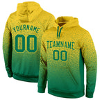 Custom Stitched Gold Kelly Green Fade Fashion Sports Pullover Sweatshirt Hoodie photo 1