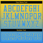 Custom Stitched Gold Powder Blue Fade Fashion Sports Pullover Sweatshirt Hoodie photo 3