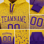 Custom Stitched Gold Purple Fade Fashion Sports Pullover Sweatshirt Hoodie detail