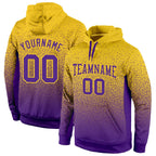 Custom Stitched Gold Purple Fade Fashion Sports Pullover Sweatshirt Hoodie photo 1
