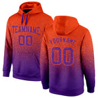 Custom Stitched Orange Purple Fade Fashion Sports Pullover Sweatshirt Hoodie