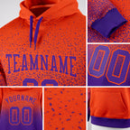 Custom Stitched Orange Purple Fade Fashion Sports Pullover Sweatshirt Hoodie detail