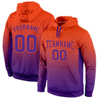 Custom Stitched Orange Purple Fade Fashion Sports Pullover Sweatshirt Hoodie photo 1