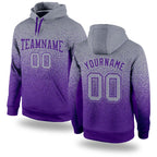 Custom Stitched Gray Purple Fade Fashion Sports Pullover Sweatshirt Hoodie