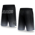 Custom Black Gray Pinstripe Fade Fashion Authentic Basketball Shorts