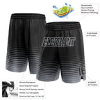 Custom Black Gray Pinstripe Fade Fashion Authentic Basketball Shorts photo 2