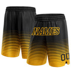 Custom Black Gold Pinstripe Fade Fashion Authentic Basketball Shorts photo 1