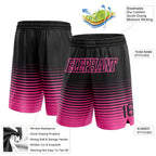 Custom Black Pink Pinstripe Fade Fashion Authentic Basketball Shorts photo 2