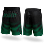 Custom Black Kelly Green Pinstripe Fade Fashion Authentic Basketball Shorts