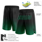 Custom Black Kelly Green Pinstripe Fade Fashion Authentic Basketball Shorts photo 2