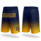 Custom Navy Gold Pinstripe Fade Fashion Authentic Basketball Shorts