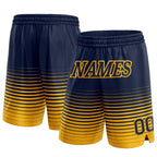 Custom Navy Gold Pinstripe Fade Fashion Authentic Basketball Shorts photo 1