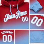 Custom Stitched Red White-Light Blue Fade Fashion Sports Pullover Sweatshirt Hoodie detail