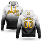 Custom Stitched White Gold-Black Fade Fashion Sports Pullover Sweatshirt Hoodie