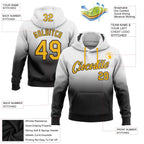 Custom Stitched White Gold-Black Fade Fashion Sports Pullover Sweatshirt Hoodie photo 2