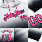 Custom Stitched White Pink-Black Fade Fashion Sports Pullover Sweatshirt Hoodie detail