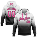 Custom Stitched White Pink-Black Fade Fashion Sports Pullover Sweatshirt Hoodie photo 1