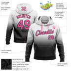 Custom Stitched White Pink-Black Fade Fashion Sports Pullover Sweatshirt Hoodie photo 2