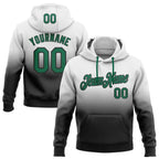 Custom Stitched White Kelly Green-Black Fade Fashion Sports Pullover Sweatshirt Hoodie photo 1