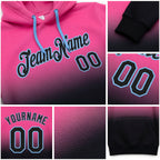 Custom Stitched Pink Black-Light Blue Fade Fashion Sports Pullover Sweatshirt Hoodie detail