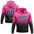 Custom Stitched Pink Black-Light Blue Fade Fashion Sports Pullover Sweatshirt Hoodie photo 1