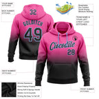 Custom Stitched Pink Black-Light Blue Fade Fashion Sports Pullover Sweatshirt Hoodie photo 2