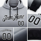 Custom Stitched Gray Black-White Fade Fashion Sports Pullover Sweatshirt Hoodie detail