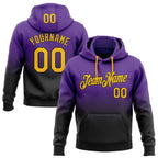 Custom Stitched Purple Gold-Black Fade Fashion Sports Pullover Sweatshirt Hoodie photo 1