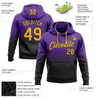 Custom Stitched Purple Gold-Black Fade Fashion Sports Pullover Sweatshirt Hoodie photo 2