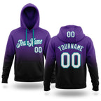 Custom Stitched Purple White Black-Teal Fade Fashion Sports Pullover Sweatshirt Hoodie