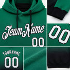Custom Stitched Kelly Green White-Black Fade Fashion Sports Pullover Sweatshirt Hoodie detail