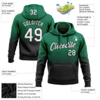 Custom Stitched Kelly Green White-Black Fade Fashion Sports Pullover Sweatshirt Hoodie photo 2