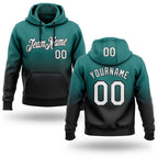Custom Stitched Teal White-Black Fade Fashion Sports Pullover Sweatshirt Hoodie