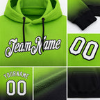 Custom Stitched Neon Green White-Black Fade Fashion Sports Pullover Sweatshirt Hoodie detail